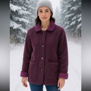 L.L. Bean Women's Teddy Jacket - Purple